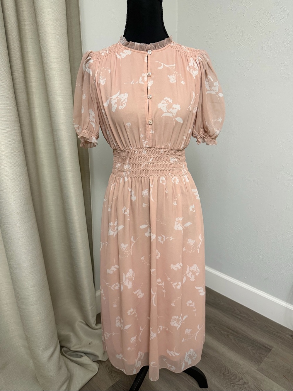 Wilfred Blush Pink Floral Midi Dress